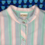Charger l&#39;image dans la galerie, Chemise vintage à manche courte rayé pastel
